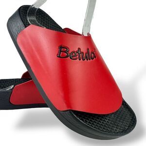 Birkenstock Betula Dolphin Red Rubber Slide Sandals Mules Beach 39.5 Women’s 8